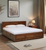 Gartz Sheesham Wood King Size Bed In Provincial Teak Finish With Box Storage