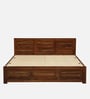 Gartz Sheesham Wood King Size Bed In Provincial Teak Finish With Box Storage