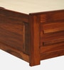 Gartz Sheesham Wood Queen Size Bed In Honey Oak Finish With Box Storage
