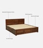 Gartz Sheesham Wood Queen Size Bed In Provincial Teak Finish With Box Storage