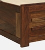 Gartz Sheesham Wood Queen Size Bed In Provincial Teak Finish With Box Storage