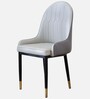 Gatiman Leatherette Dining Chair In Grey Colour