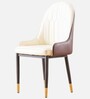 Gatiman Leatherette Dining Chair In Tan & Off White Colour
