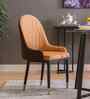 Gatiman Leatherette Dining Chair In Tan & Orange Colour