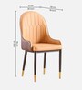 Gatiman Leatherette Dining Chair In Tan & Orange Colour