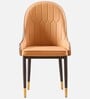 Gatiman Leatherette Dining Chair In Tan & Orange Colour