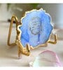 Gayatri Mantra Metal Holder with Blue Agate