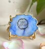 Gayatri Mantra Metal Holder with Blue Agate