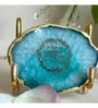Gayatri Mantra Metal Holder with Green Agate