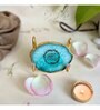 Gayatri Mantra Metal Holder with Green Agate