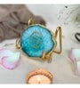 Gayatri Mantra Metal Holder with Green Agate