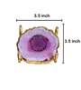 Gayatri Mantra Metal Holder with Pink Agate