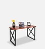 Gayle (Medium) Metal Writing Table in Mahogony Colour