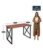 Gayle (Medium) Metal Writing Table in Mahogony Colour