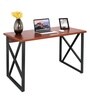 Gayle (Medium) Metal Writing Table in Mahogony Colour
