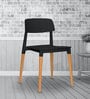 Gayle Plastic Chair in Black with Wood Legs