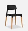Gayle Plastic Chair in Black with Wood Legs