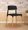 Gayle Plastic Chair in Black with Wood Legs
