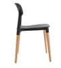 Gayle Plastic Chair in Black with Wood Legs