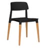 Gayle Plastic Chair in Black with Wood Legs