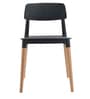 Gayle Plastic Chair in Black with Wood Legs