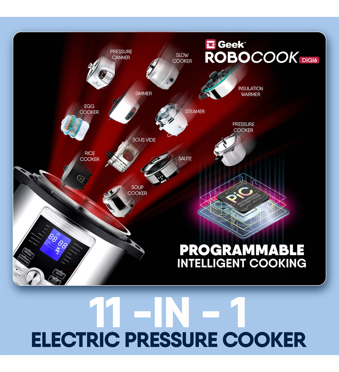 Buy Geek Robocook Digi 6L Smart Electric Pressure Cooker with 11