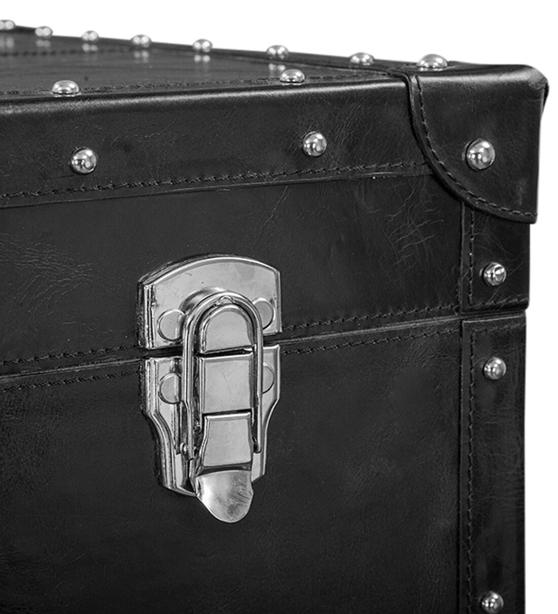 Buy Genuine Leather Bar on Wheels in Black Colour by Studio Ochre Online Industrial