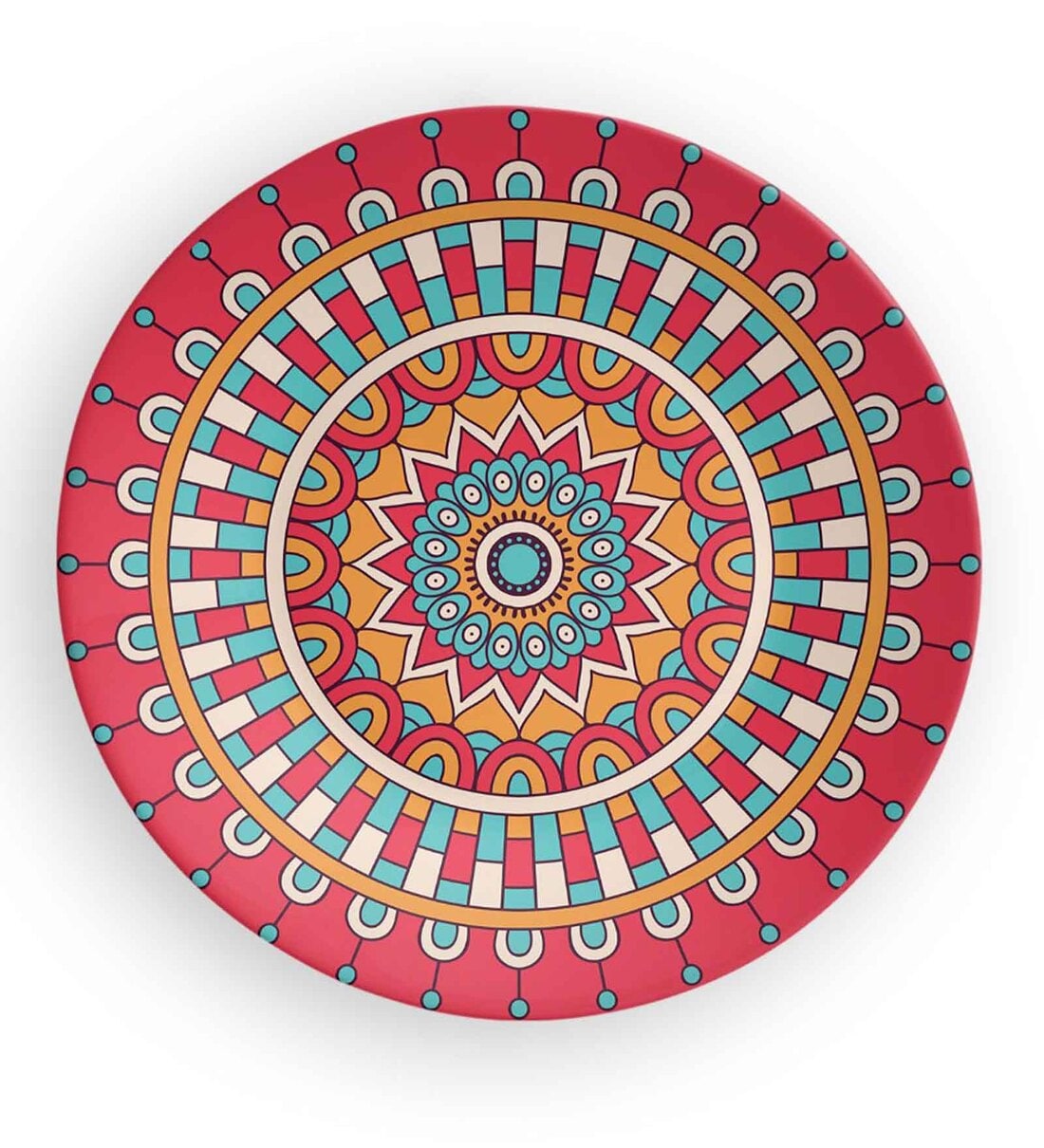 Buy Geometric Passion Orange Decorative Wall Plate By Quirk India