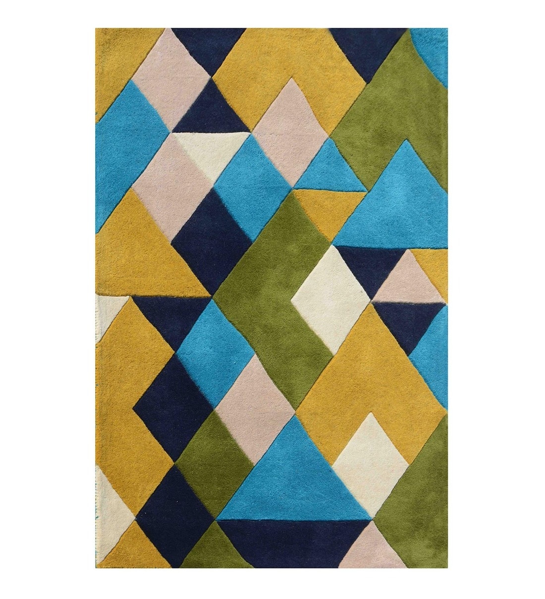 Buy Multicolor Wool Geometrical 3 X 5 Feet Hand Tufted Carpet by PRESTO ...