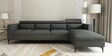 Gemini Fabric LHS 5 Seater Sectional Sofa with Adjustable Headrest in Dark Grey Colour