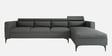 Gemini Fabric LHS 5 Seater Sectional Sofa with Adjustable Headrest in Dark Grey Colour
