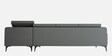 Gemini Fabric LHS 5 Seater Sectional Sofa with Adjustable Headrest in Dark Grey Colour
