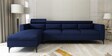 Gemini Fabric RHS 5 Seater Sectional Sofa with Adjustable Headrest in Blue Colour