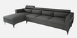 Gemini Fabric RHS 5 Seater Sectional Sofa With Adjustable Headrest In Dark Grey Colour