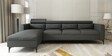 Gemini Fabric RHS 5 Seater Sectional Sofa With Adjustable Headrest In Dark Grey Colour