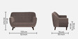 German Fabric 2 Seater Sofa In Caspa Brown Colour