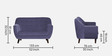 German Fabric 2 Seater Sofa In Denim Blue Colour