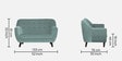 German Fabric 2 Seater Sofa In Suka Blue Colour