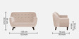 German Fabric 2 Seater Sofa In Woom Beige Colour