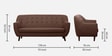 German Fabric 3 Seater Sofa in Coffee Brown Colour