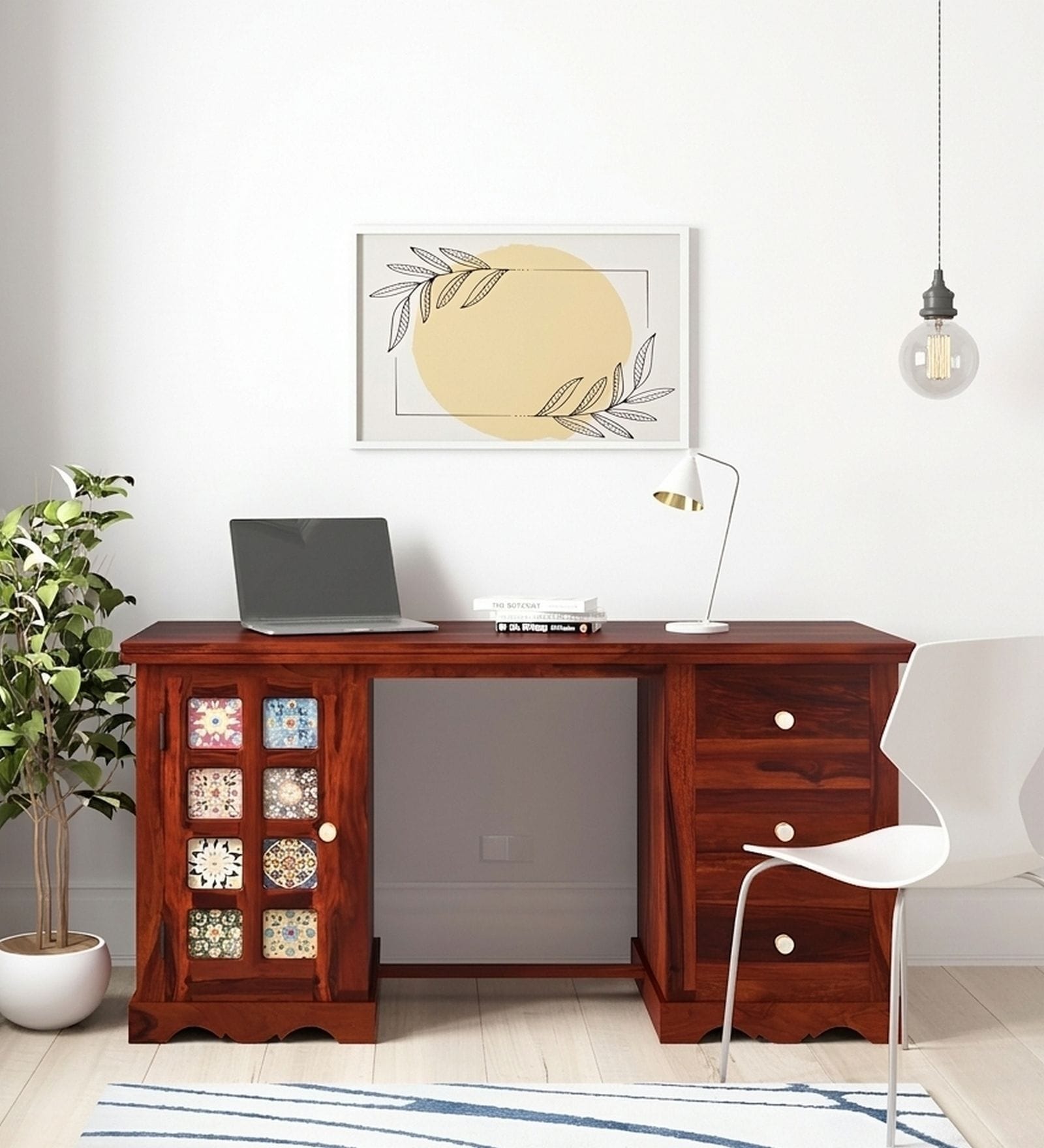 Gellar Writing Table In Honey Finish