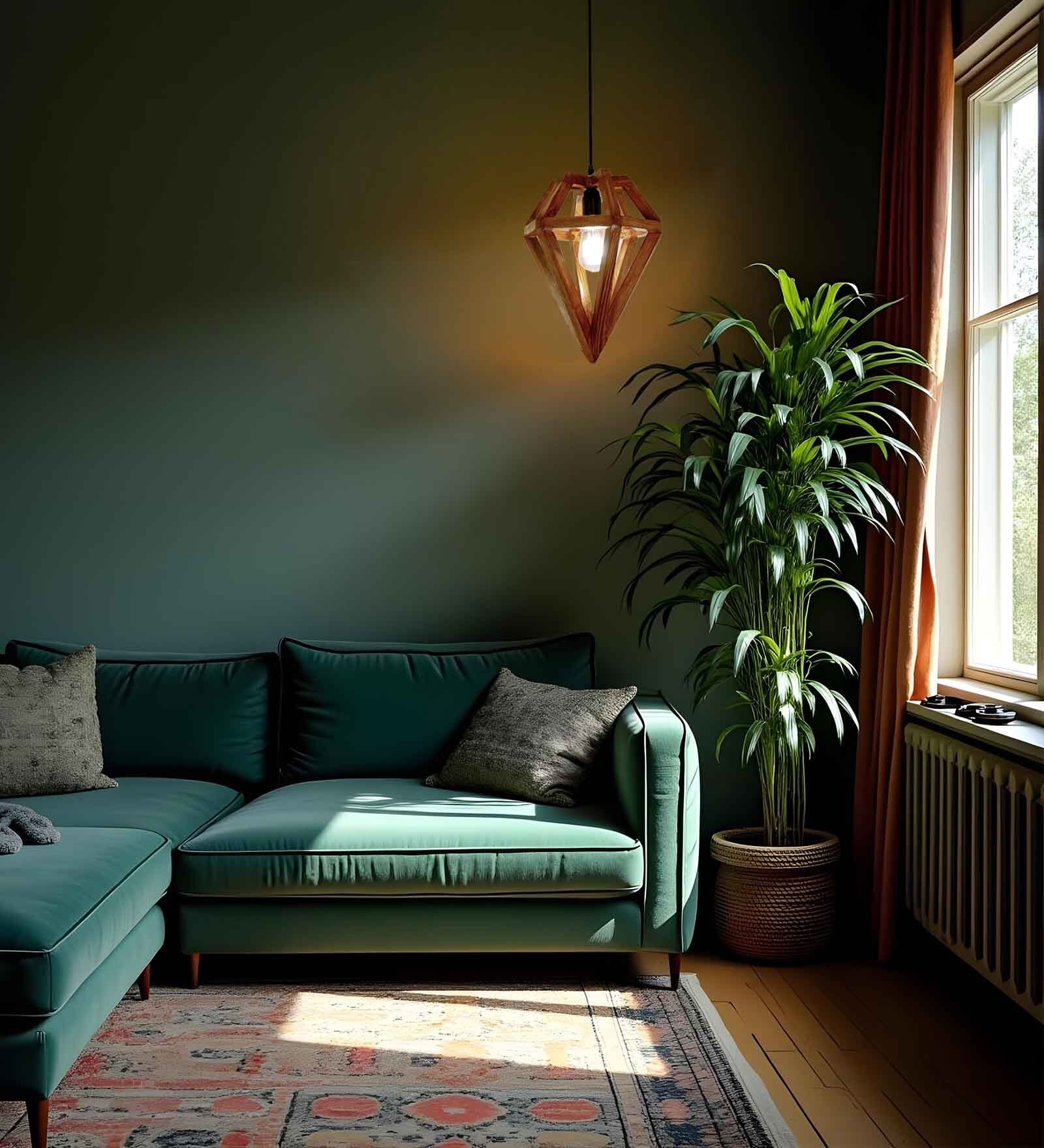 Gem Brown Solid Wood Single Hanging Light