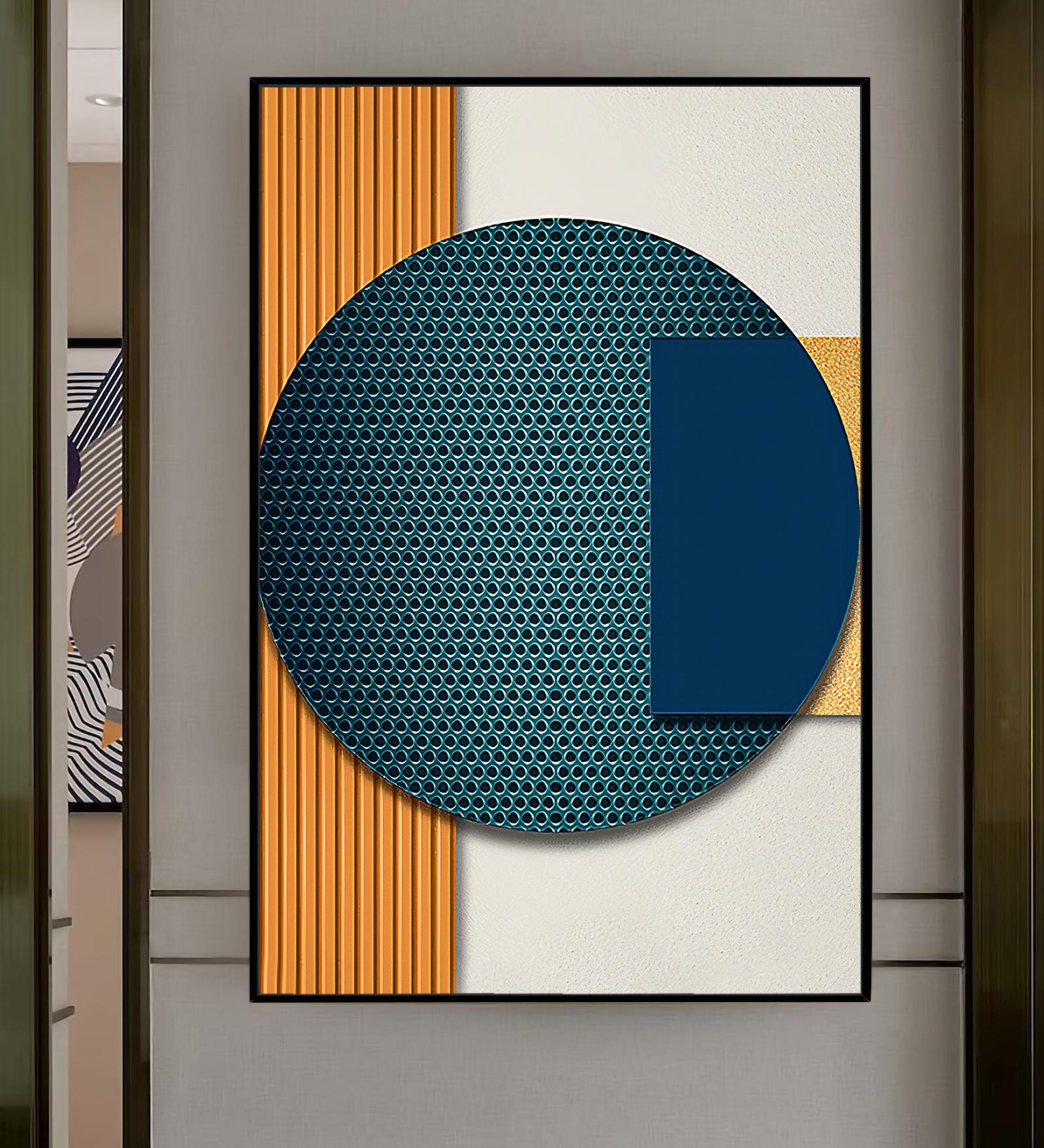 Geometric Multicolour Synthetic Wood Wall Art