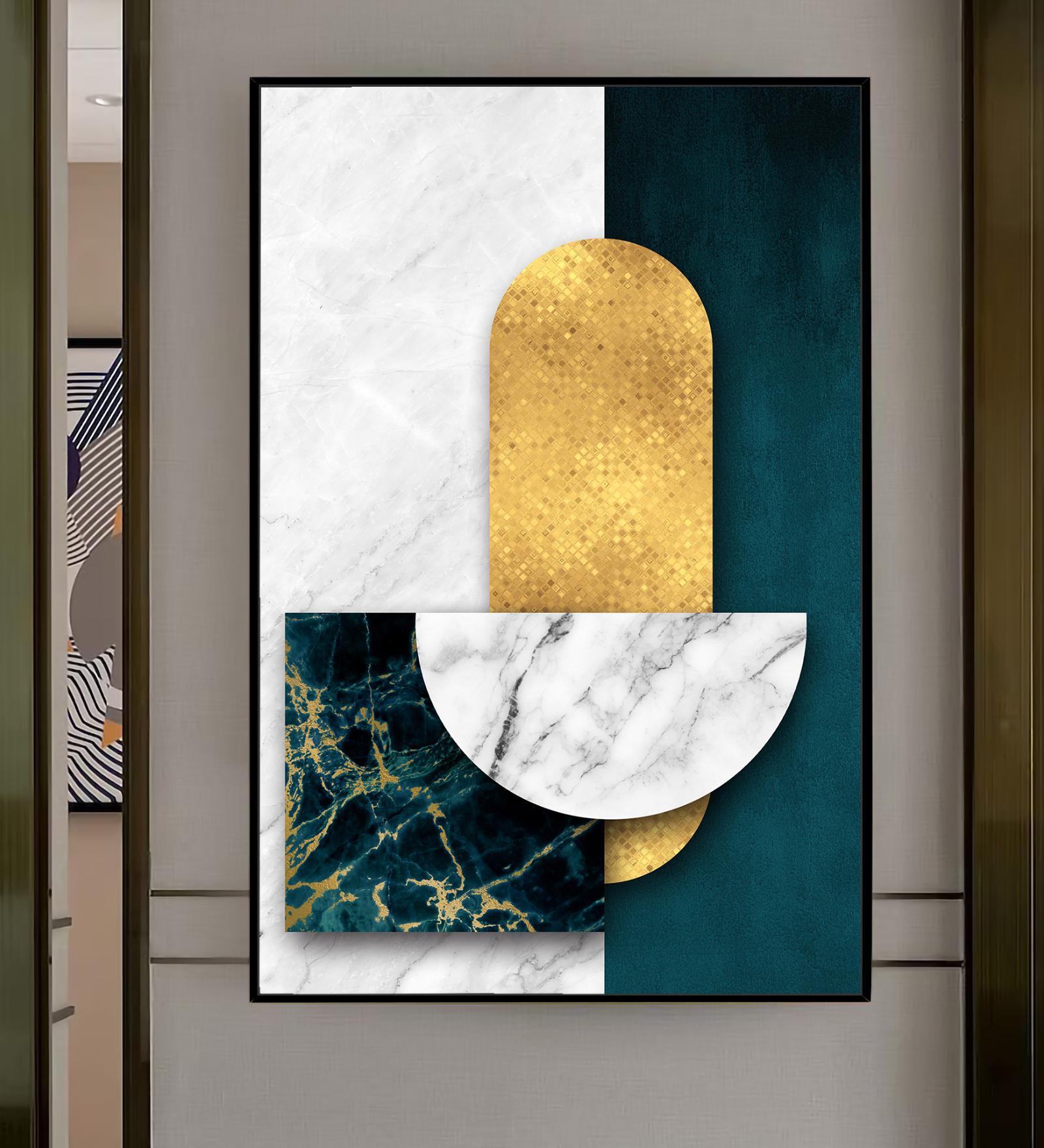 Geometric Multicolour Synthetic Wood Wall Art