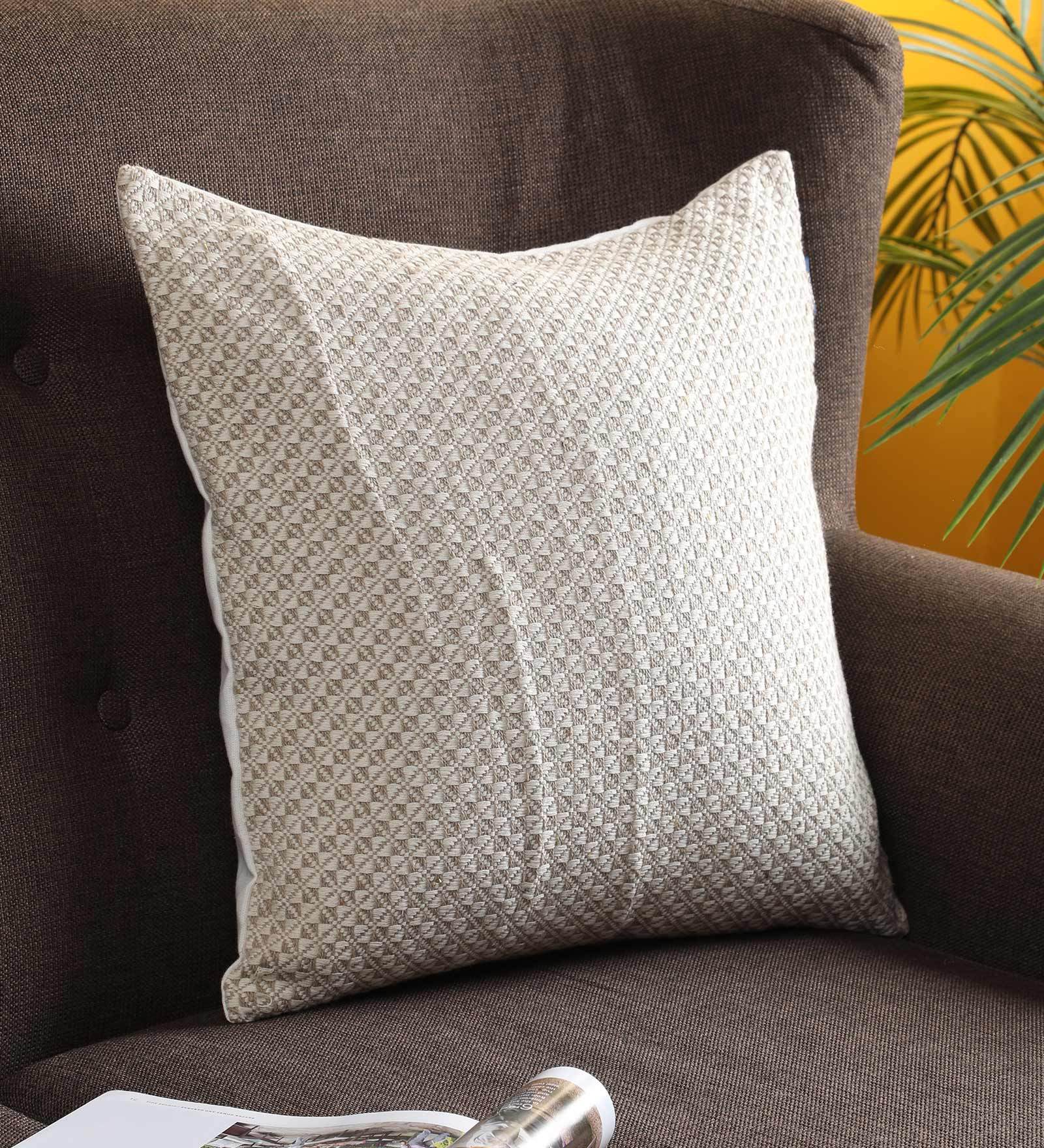 Cotton Geometric Pattern 16x16 Inch Cushion Cover