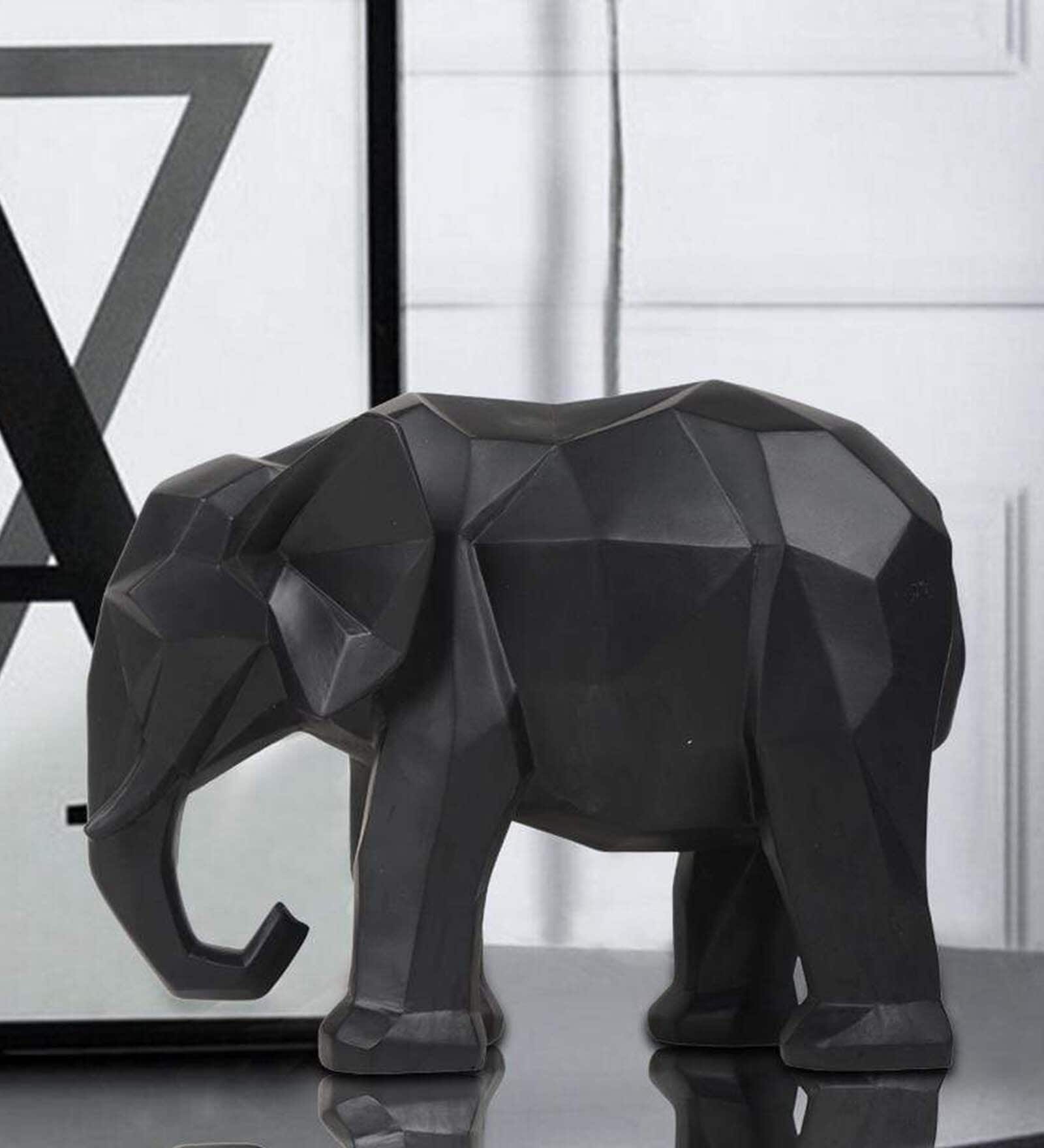 Geometric Elephant Resin Animal Figurine
