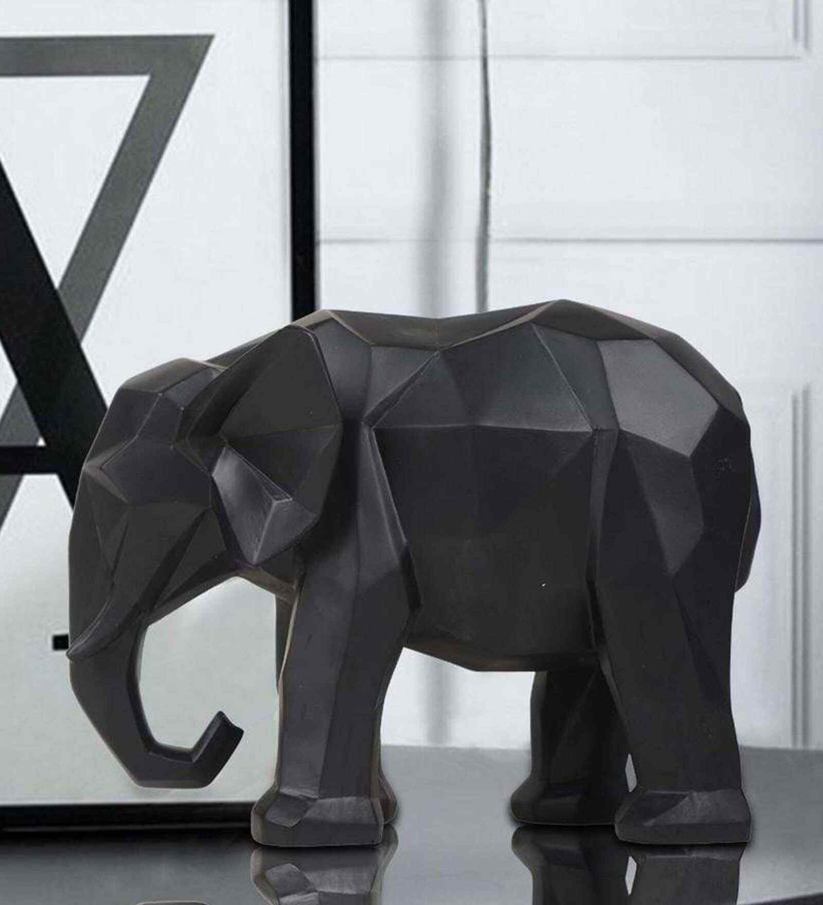 Geometric Elephant Resin Figurine (White) Geometric Elephant Resin Figurine (White)