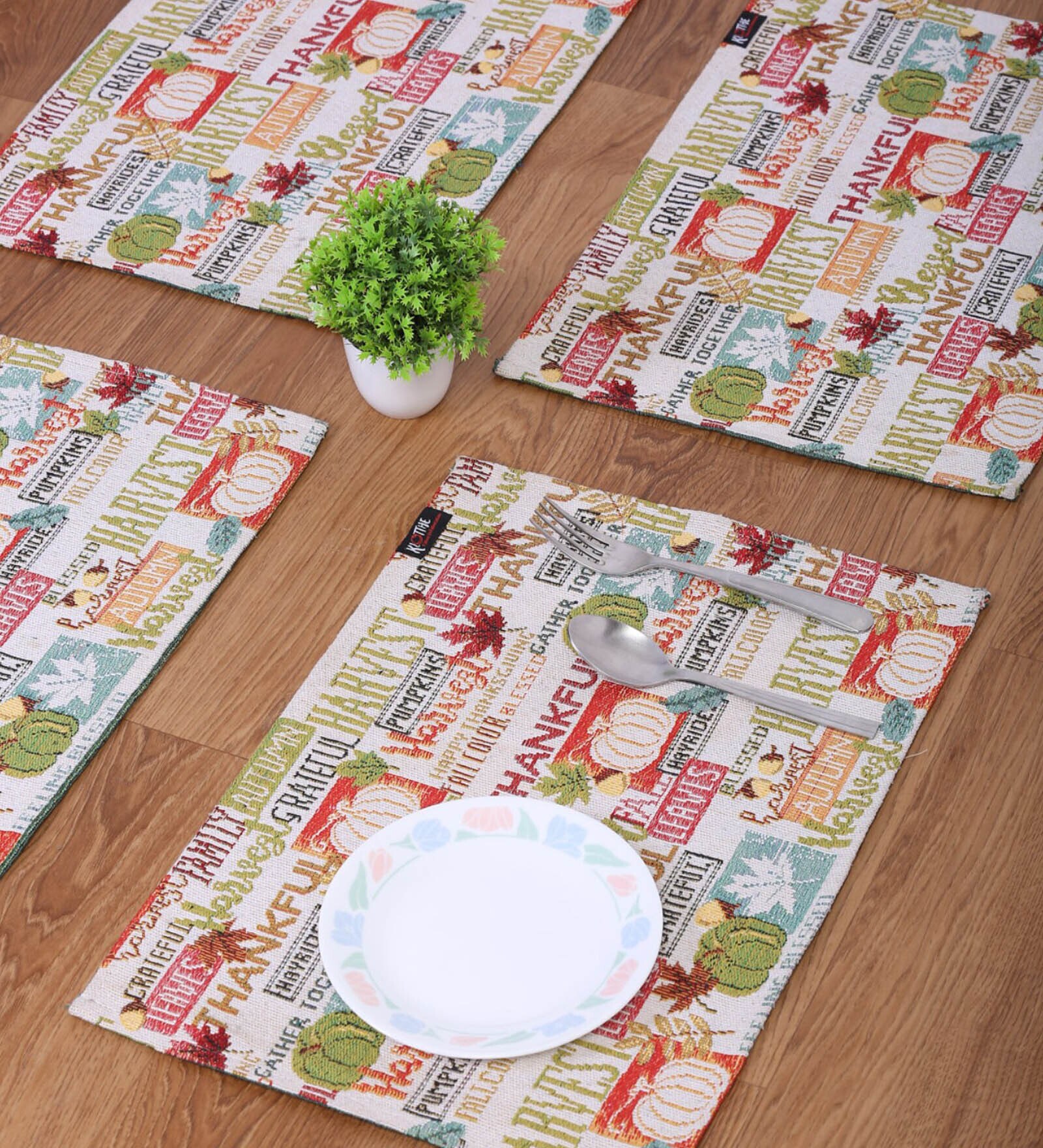 Buy Geometric Multicolor (19x13) Cotton Placemat (Set of 6) at 70 OFF