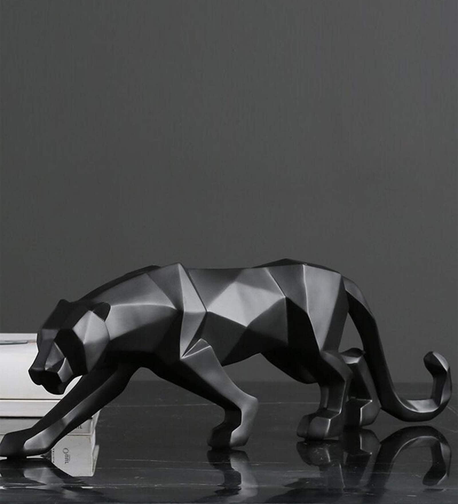 Geometric Panther Resin Animal Figurine