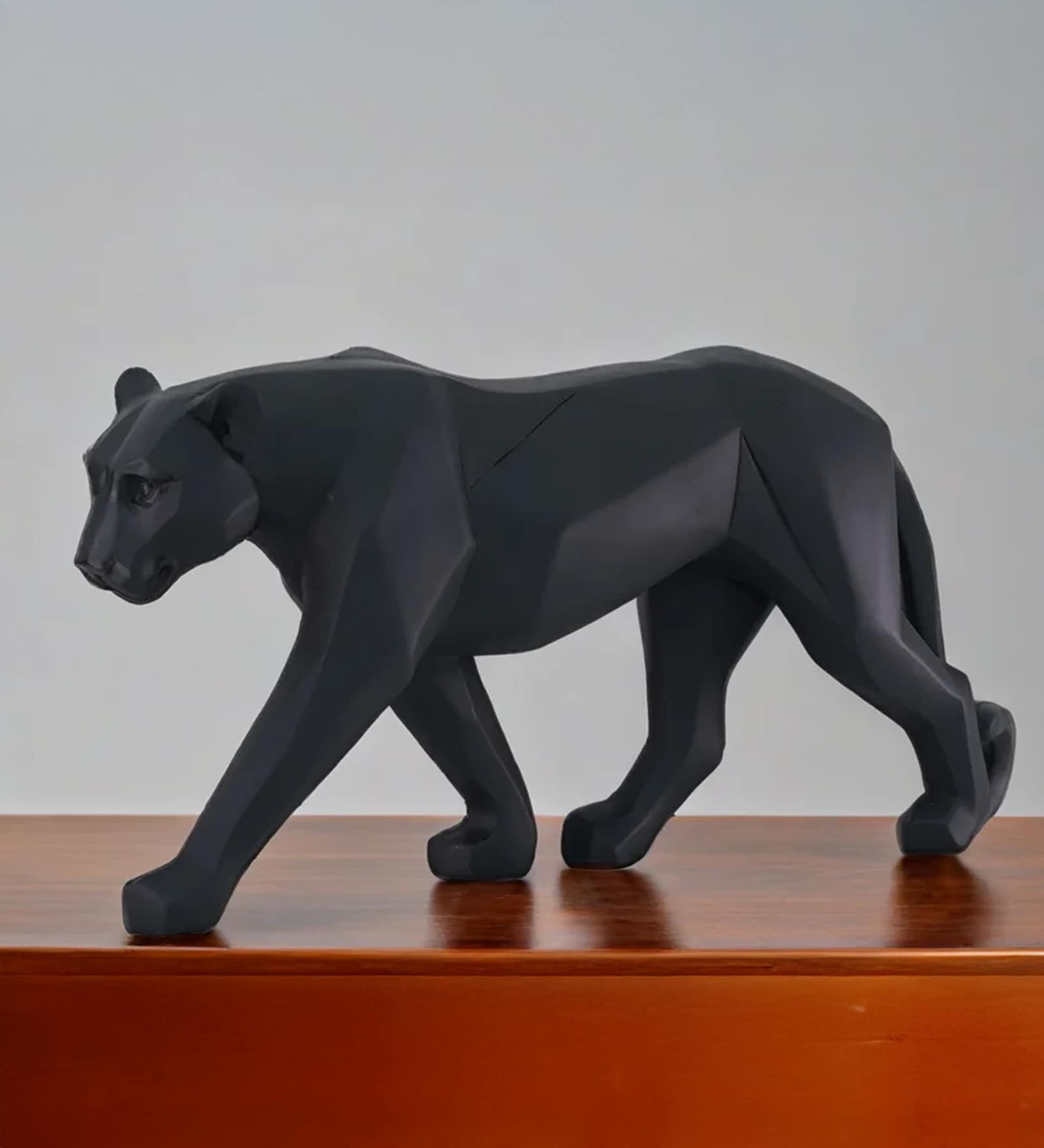 Geometric Panther Sculpture-Black Table d cor